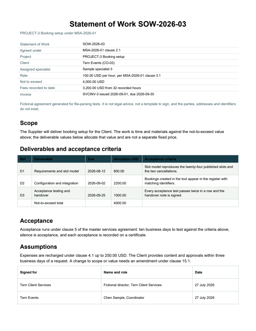 Rendered preview of Tern Client Services: Statement of work SOW-2026-03