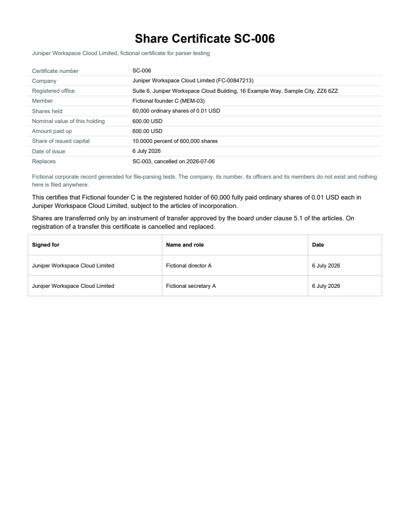 Rendered preview of Juniper Workspace Cloud: Share certificate SC-006