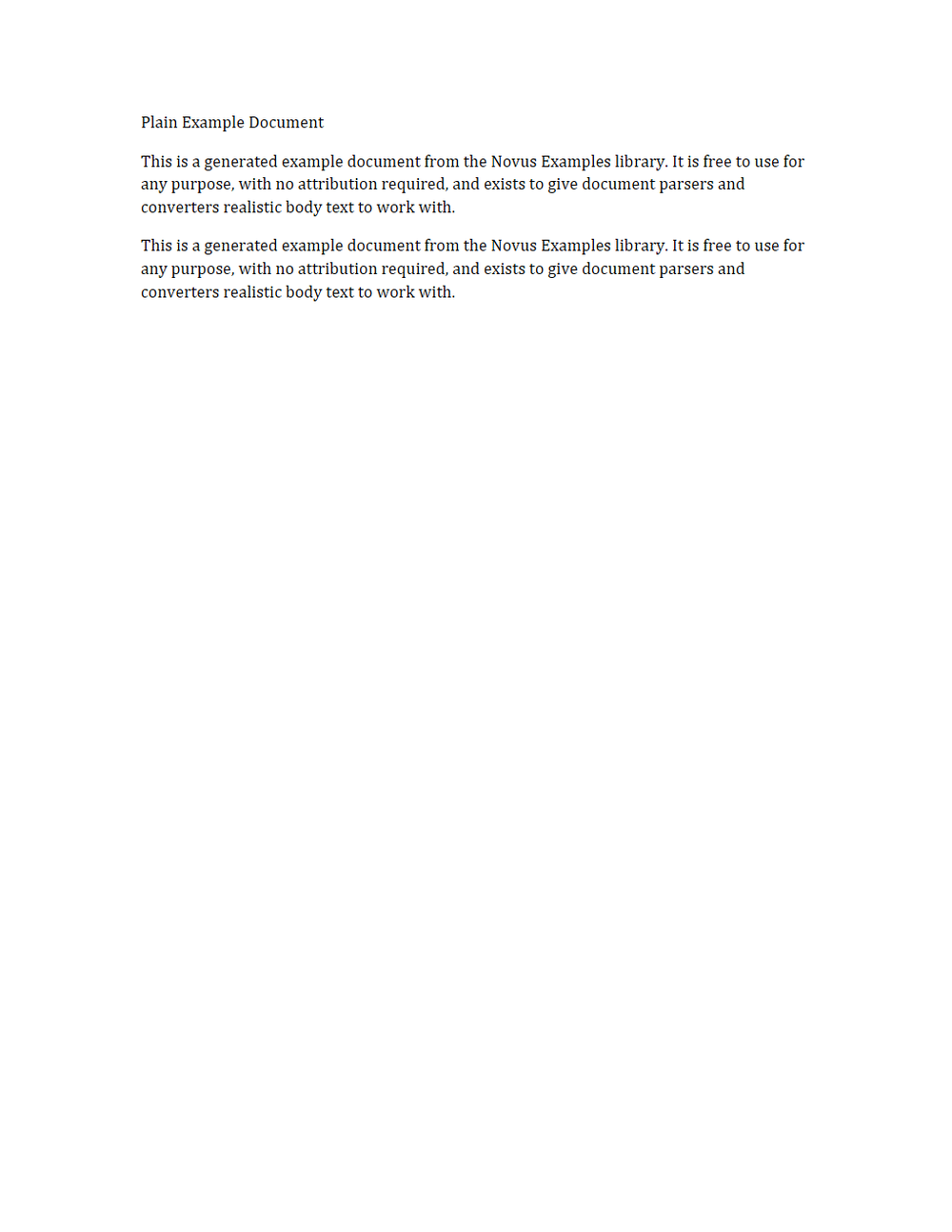 Rendered preview of Plain DOCX