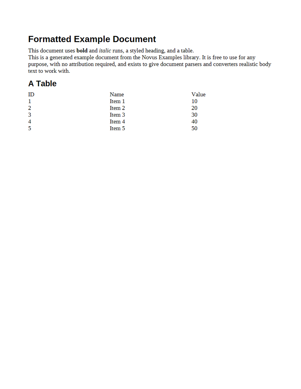 Rendered preview of ODT: Formatted OpenDocument Text