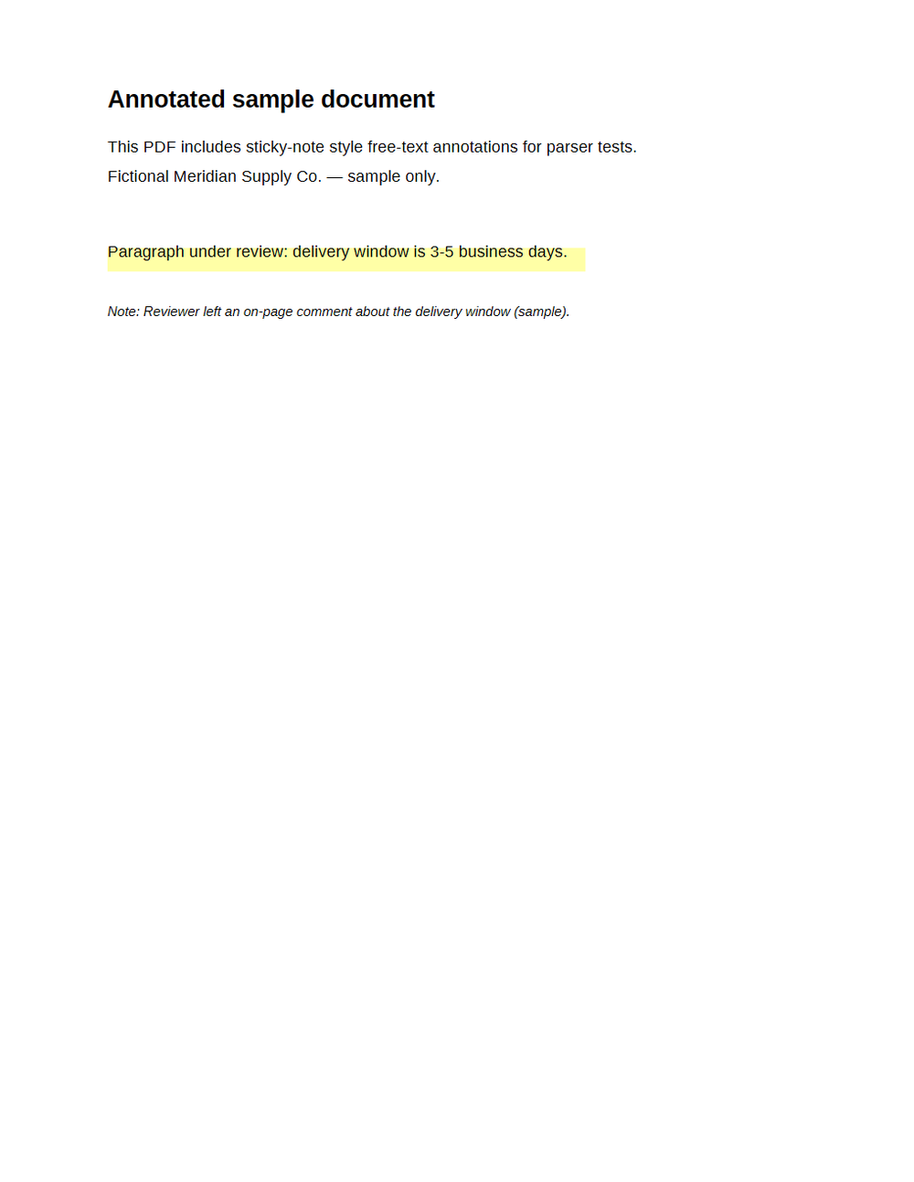 Rendered preview of PDF with Annotations (Sample)