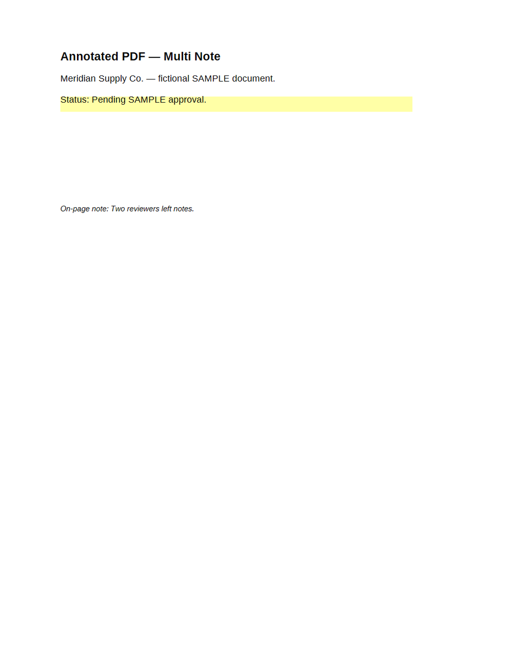 Rendered preview of PDF Annotations: Multi Note