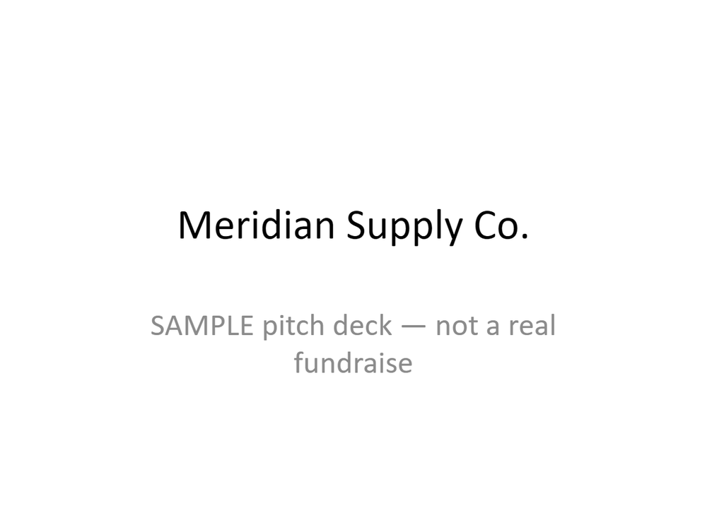 Rendered preview of Pitch Deck (PPTX, SAMPLE)