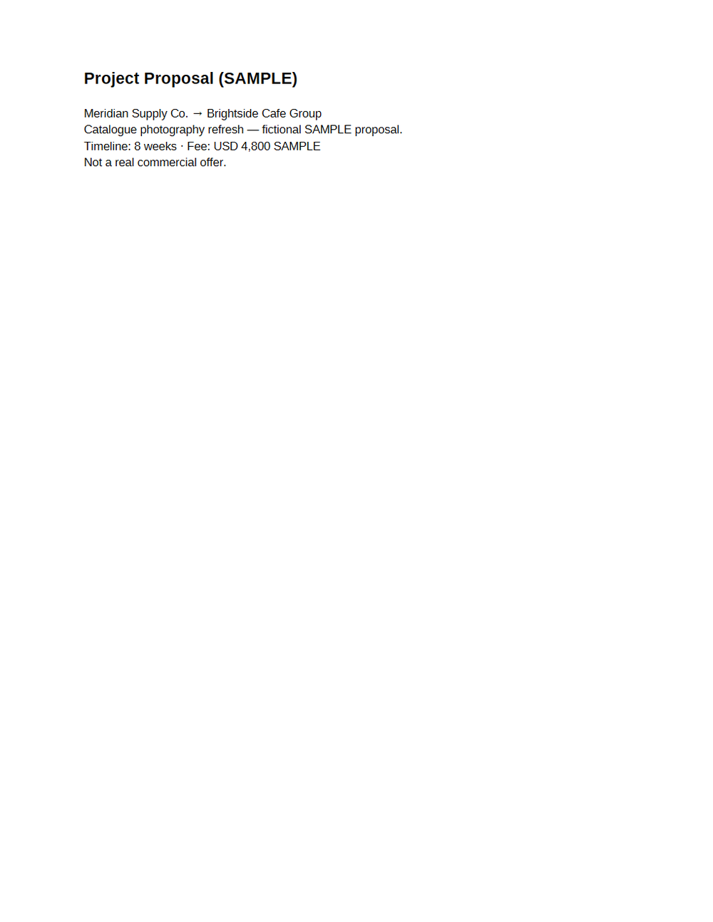 Rendered preview of Project Proposal (PDF, SAMPLE)