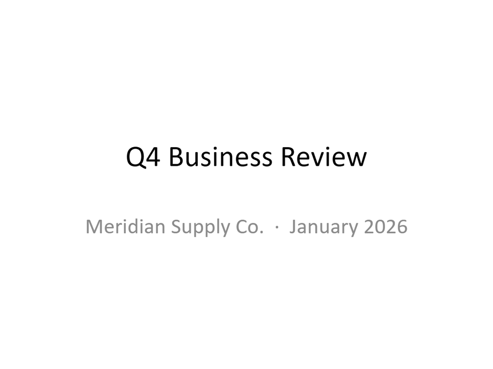 Rendered preview of Business Report Deck Template (PPTX)