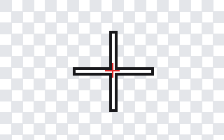 Rendered preview of Crosshair cursor (.cur, hotspot 16,16)