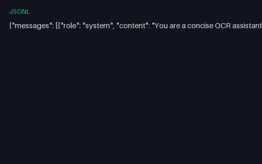 Preview of OCR Assistant Chat Turns (JSONL)