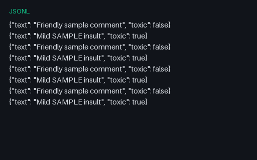 Preview of Classification Dataset: Toxicity (JSONL)