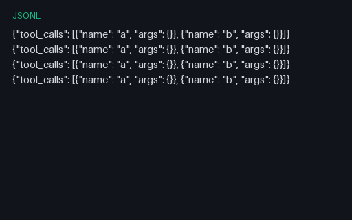 Preview of Parallel Tool Calls (JSONL)