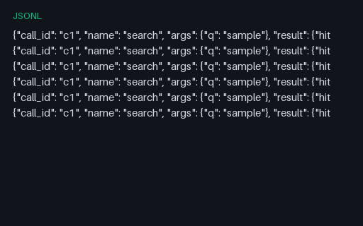 Preview of Tool Call Results (JSONL)