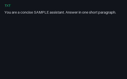 Preview of Prompt: System Concise