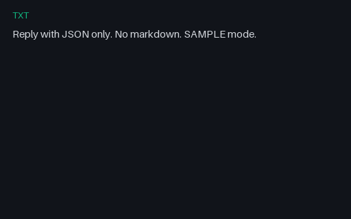 Preview of Prompt: System Json Only