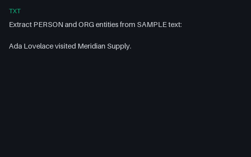 Preview of Prompt: User Extract Entities