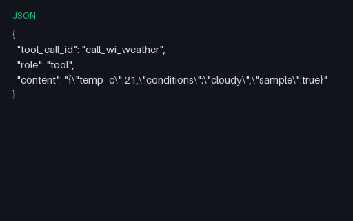 Preview of Tool Calling: Tool Result Weather