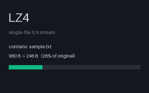 Preview of LZ4: Single File
