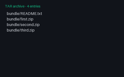 Preview of TAR Containing Three ZIP Archives