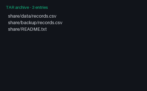 Preview of TAR - Hard Link Member