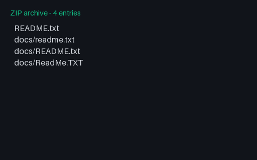 Preview of ZIP - Case-Only Name Collision