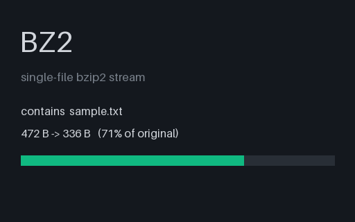 Preview of BZ2 - Bzip2 Single File