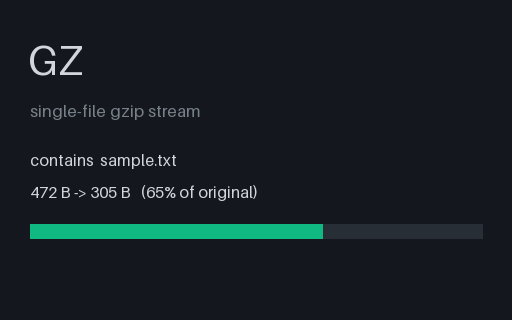 Preview of GZ - Gzip Single File