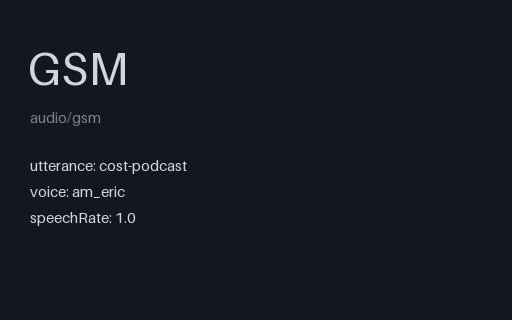 Preview of Cost podcast: codec gsm 8k