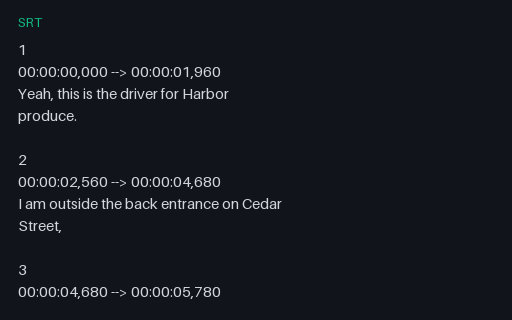 Preview of Delivery driver: timed captions