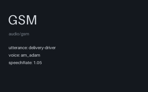 Preview of Delivery driver: codec gsm 8k