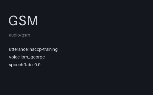 Preview of Haccp training: codec gsm 8k
