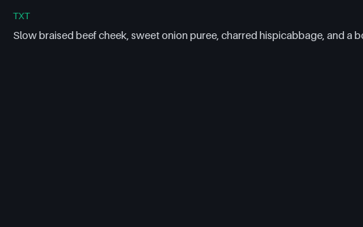 Preview of Menu narration: recogniser transcript