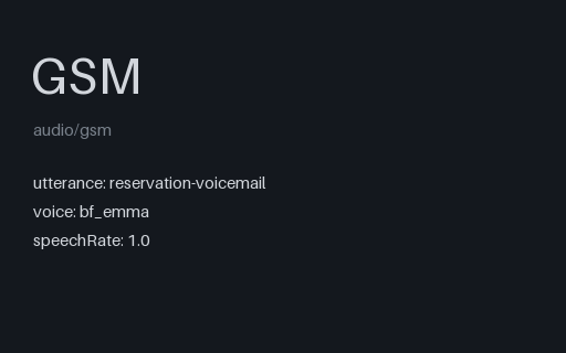 Preview of Reservation voicemail: codec gsm 8k