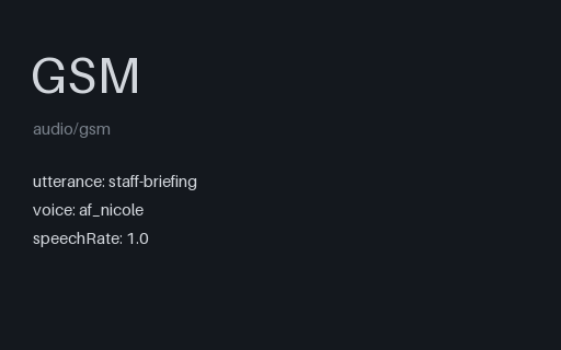 Preview of Staff briefing: codec gsm 8k