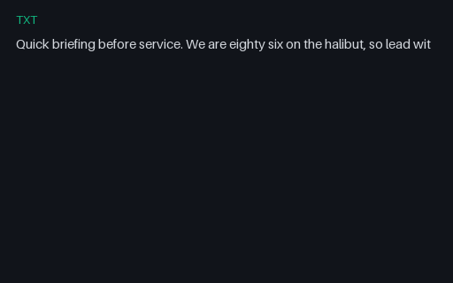 Preview of Staff briefing: reference script