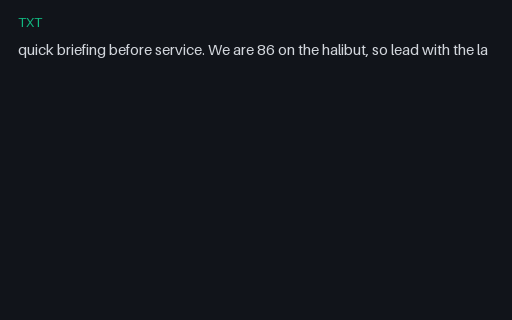 Preview of Staff briefing: recogniser transcript