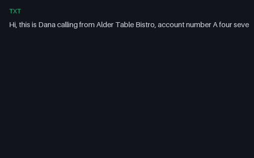 Preview of Supplier order call: reference script