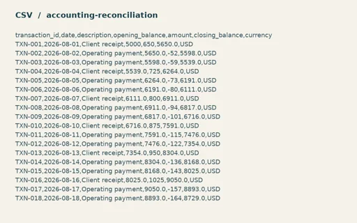 Preview of Alder Books Reconciliation: Generic primary records CSV