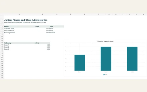 Preview of Juniper Fitness and Clinic Administration: Editable operating workbook