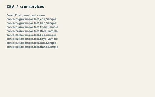 Preview of Tern Client Services: Hubspot profile CSV