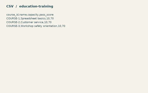 Preview of Fieldnote Learning Centre: Generic primary records CSV