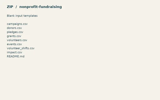 Preview of Willow Community Fund: Blank input table templates