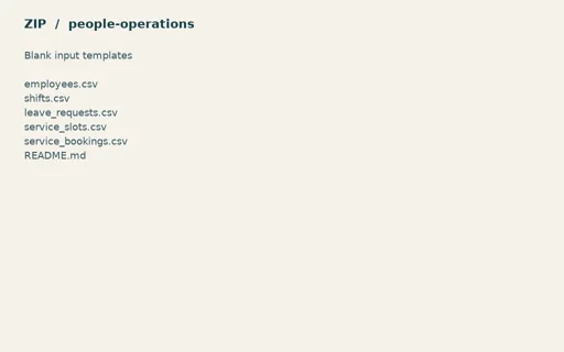 Preview of Cobalt Operations Team: Blank input table templates