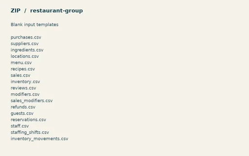 Preview of Harbour Kitchen Group: Blank input table templates