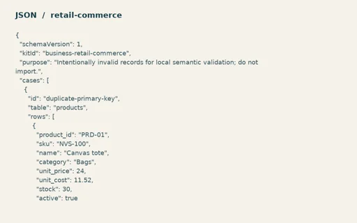 Preview of Fieldnote Supply Shop: Intentionally invalid semantic test records