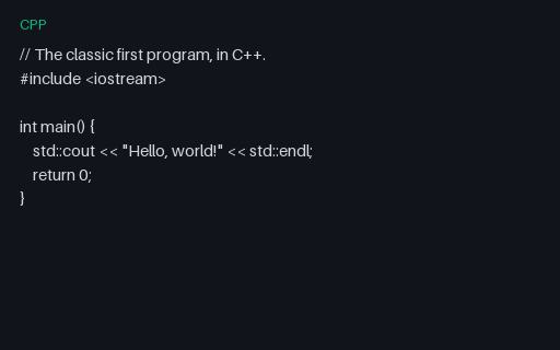 Preview of C++: Hello World