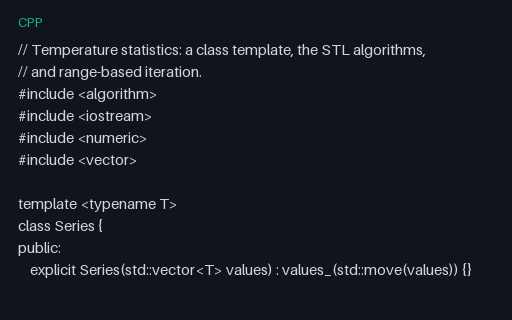 Preview of C++: Series (class template, STL)