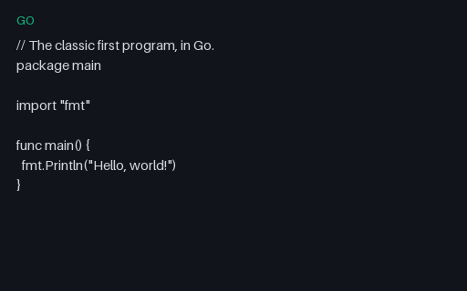 Preview of Go: Hello World