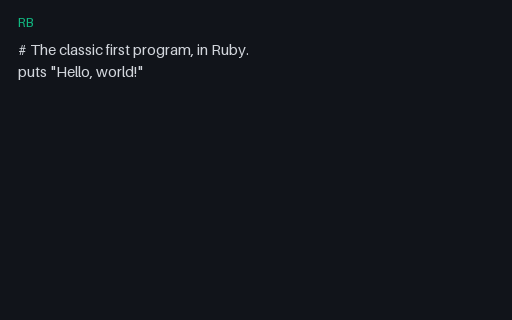 Preview of Ruby: Hello World