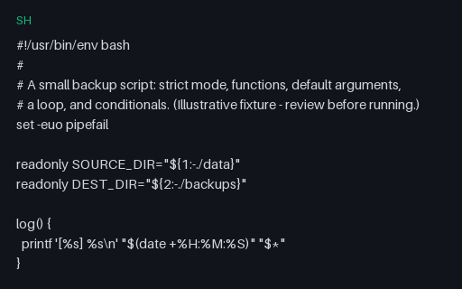 Preview of Shell: Backup script (strict mode, functions)