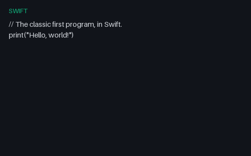 Preview of Swift: Hello World