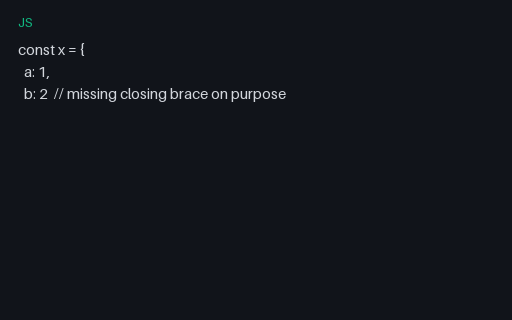 Preview of JavaScript: Intentionally Invalid Syntax