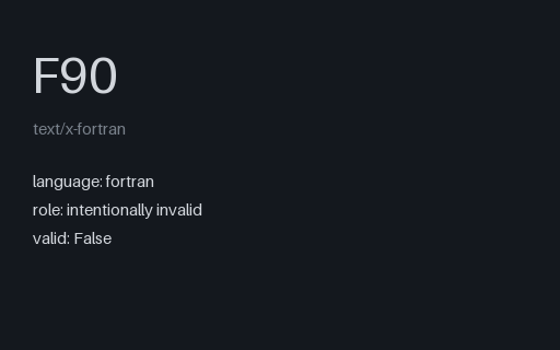 Preview of Fortran: Intentionally Invalid